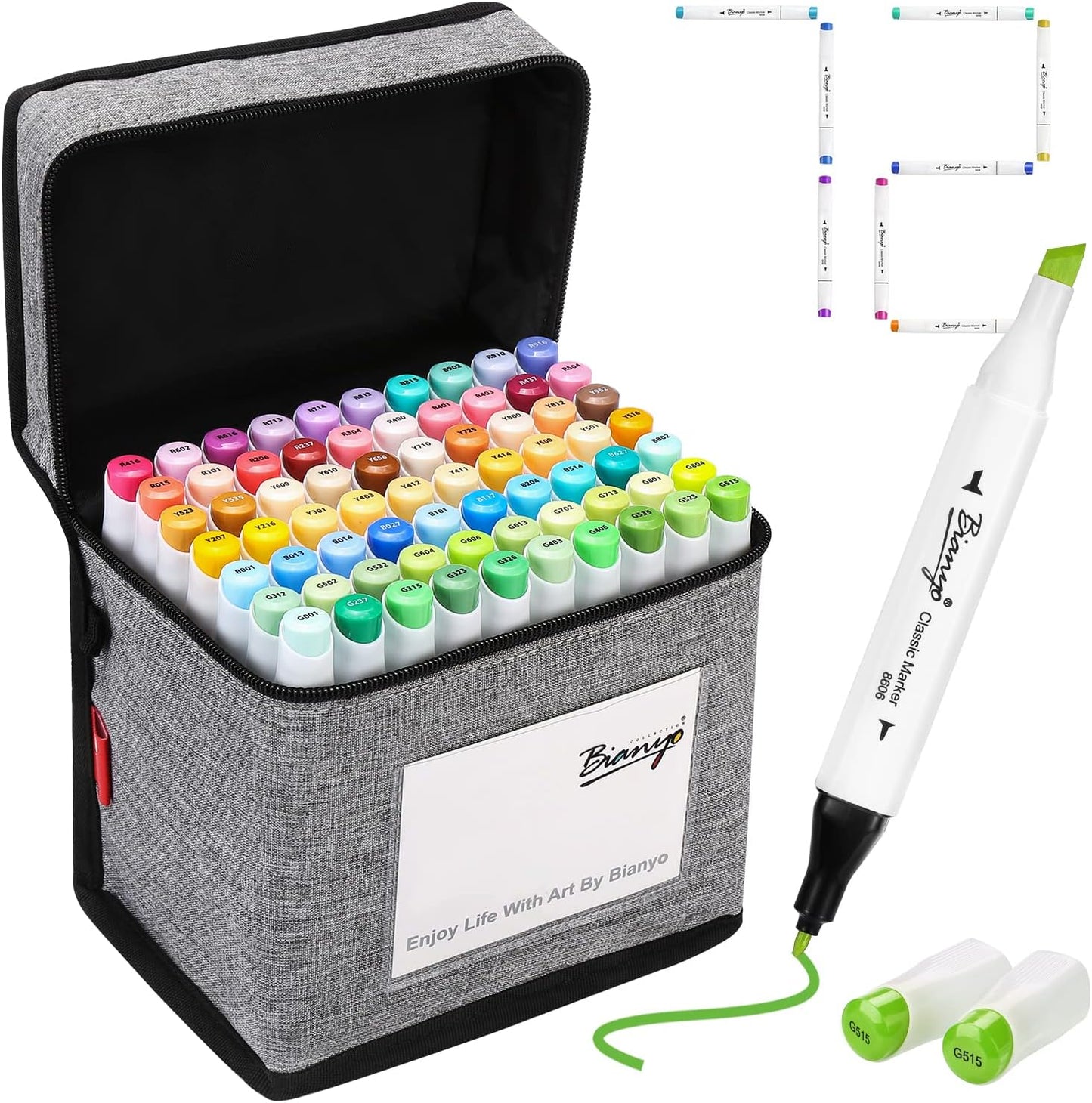 72 Pastel Markers Alcohol Marker Set, Dual Tip Art Markers Set, Alcohol-Based Ink Permanent Marker with Premium Grey Bag for Adults, Kids, Amateurs, Coloring, Drawing, Outlining, Highlighting