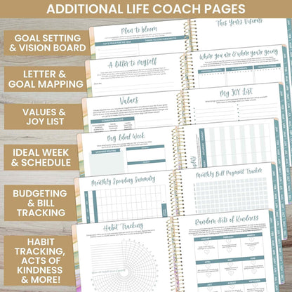 2025 Planner (8.5" X 11") Calendar Year Day Planner (January 2025 - December 2025) - Weekly & Monthly Agenda Organizer with Stickers & Tabs - Watercolor Waves