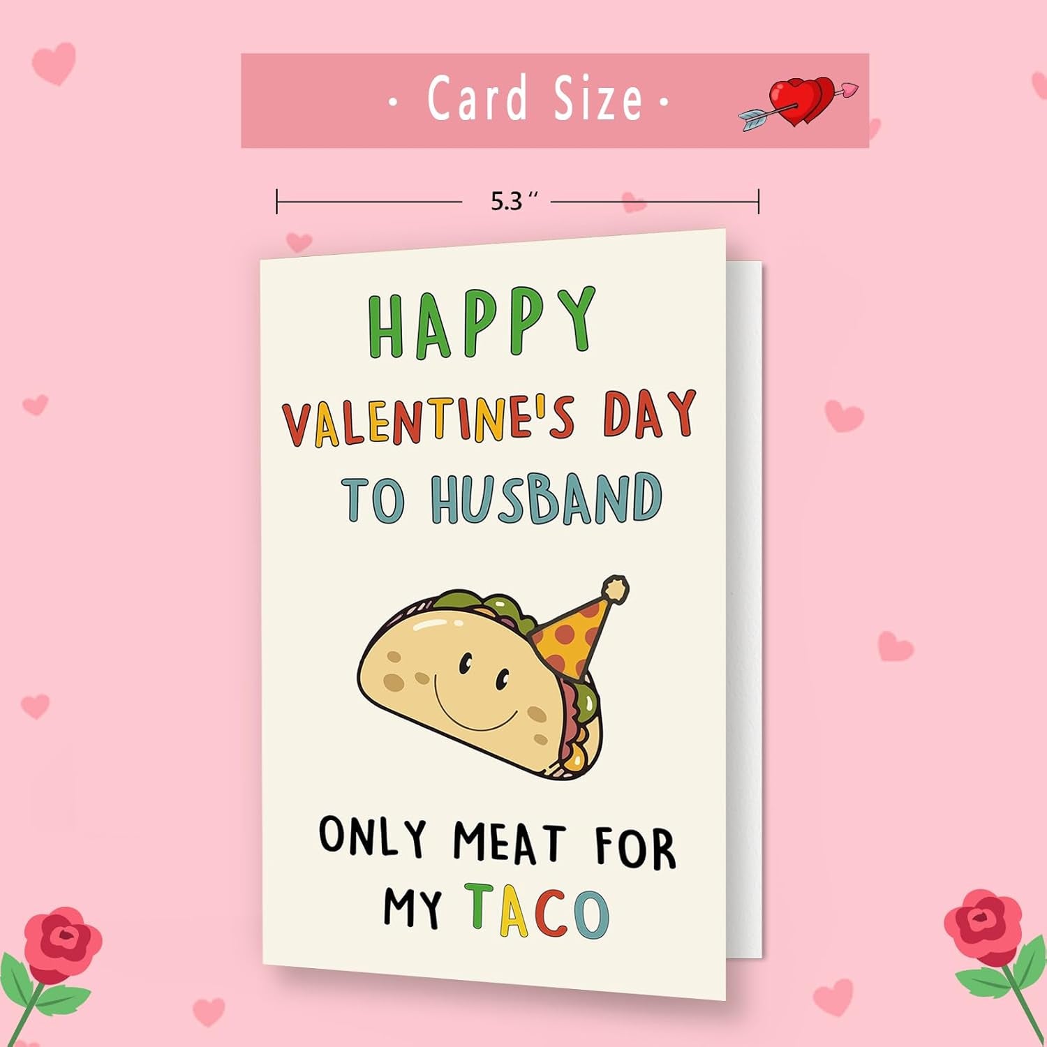 Funny Valentines Day Gifts Card for Husband，Naughty Taco Valentines Day Gifts for Him，Romantic Valentine'S Day Cards for Husband from Wife，Happy V-Day to Husband-Only Meat for My Taco