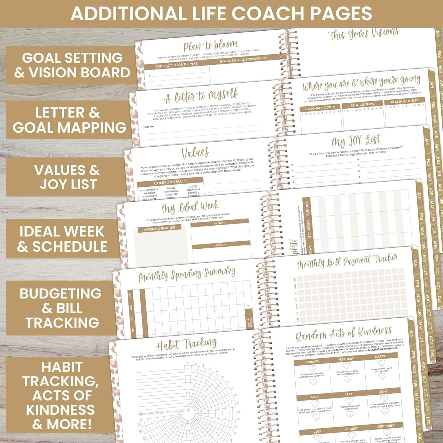 2025 (8.5" X 11") Calendar Year Day Planner (January 2025 - December 2025) - Weekly/Monthly Dated Agenda Organizer with Stickers & Tabs - Tan Leopard