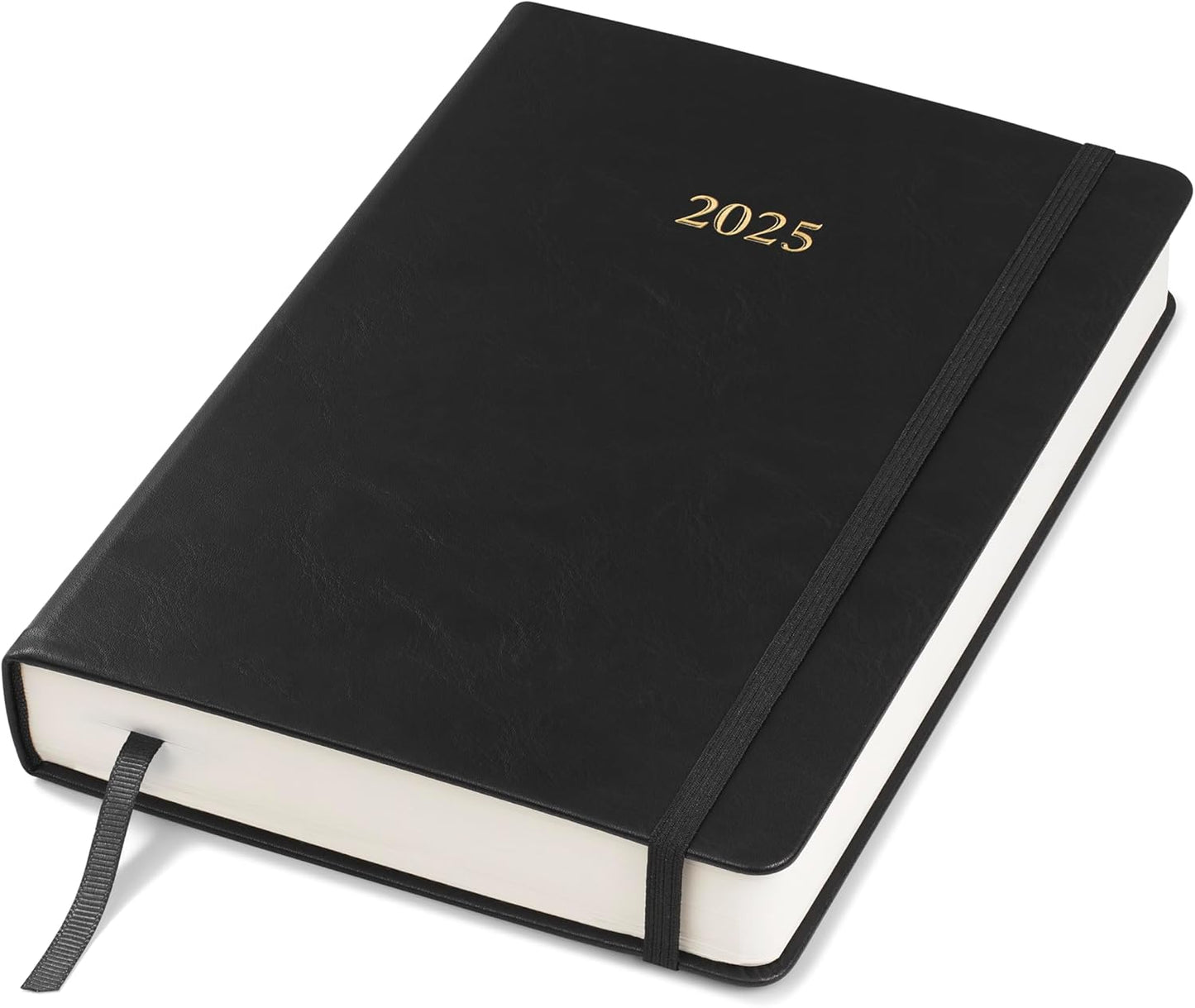 Executive 2025 Daily Journal Planner – Customization Available (Black, 8.5"×5.5")