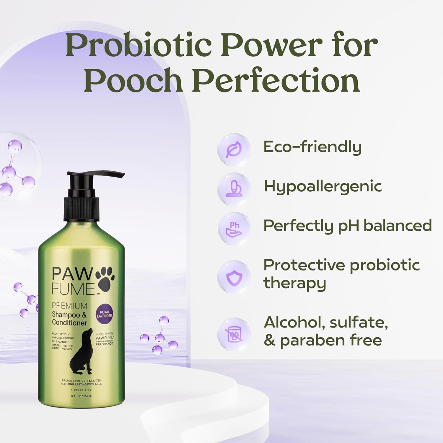 Pawfume Skin & Coat Moisturizing Spray + Dog Shampoo and Conditioner + Premium Grooming Spray