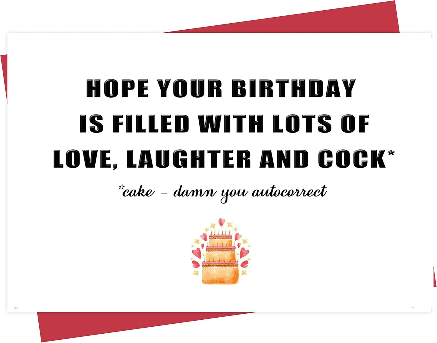 Funny Birthday Card for Girlfriend Wife, Birthday Card for Female Friend Sister BFF Bestie Confidant, Cock or Cake