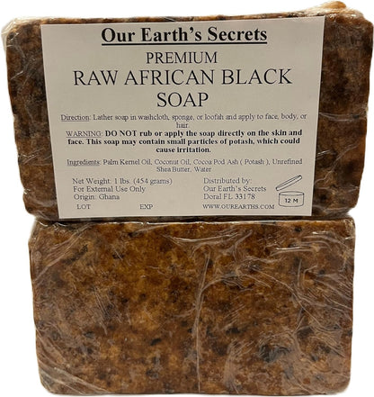 Raw African Black Soap, 1 Lb.