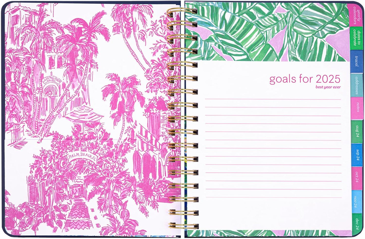 Large Daily Planner January 2025 - December 2025, Weekly Agenda & Monthly Calendar, Stickers, Pockets, & Spiral Binding (The Hottest Spot Navy)