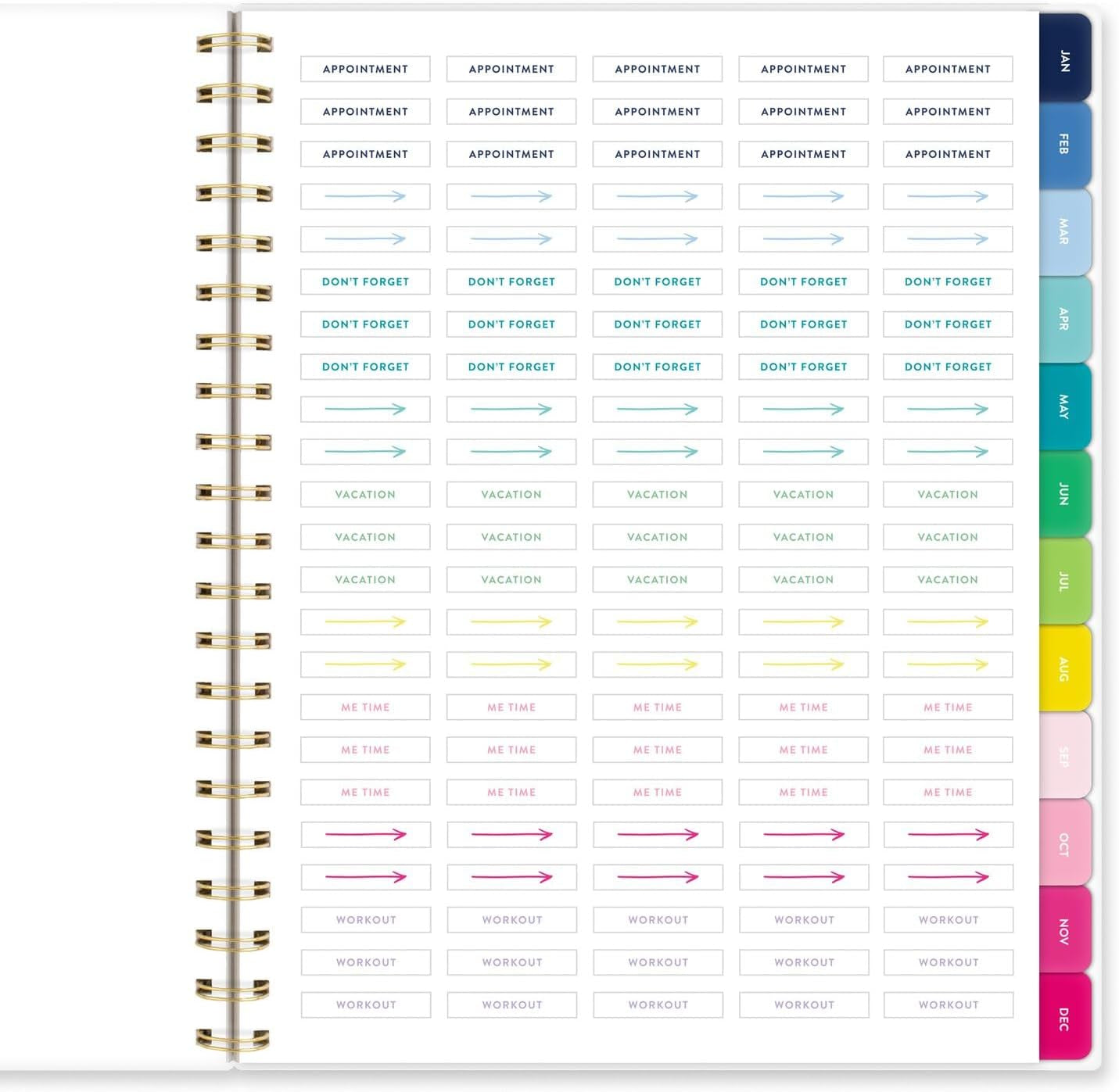 2025 Planner, Simplified by Emily Ley, Weekly & Monthly, 8-1/2" X 11", Large, Happy Stripe (EL16-905-25)