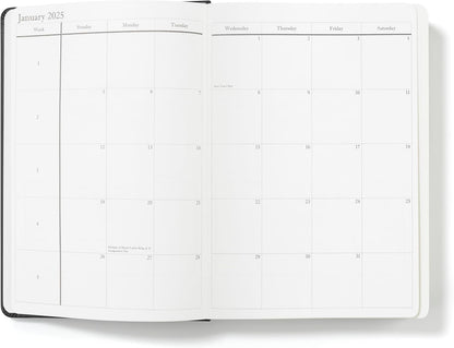 Executive 2025 Daily Journal Planner – Customization Available (Black, 8.5"×5.5")