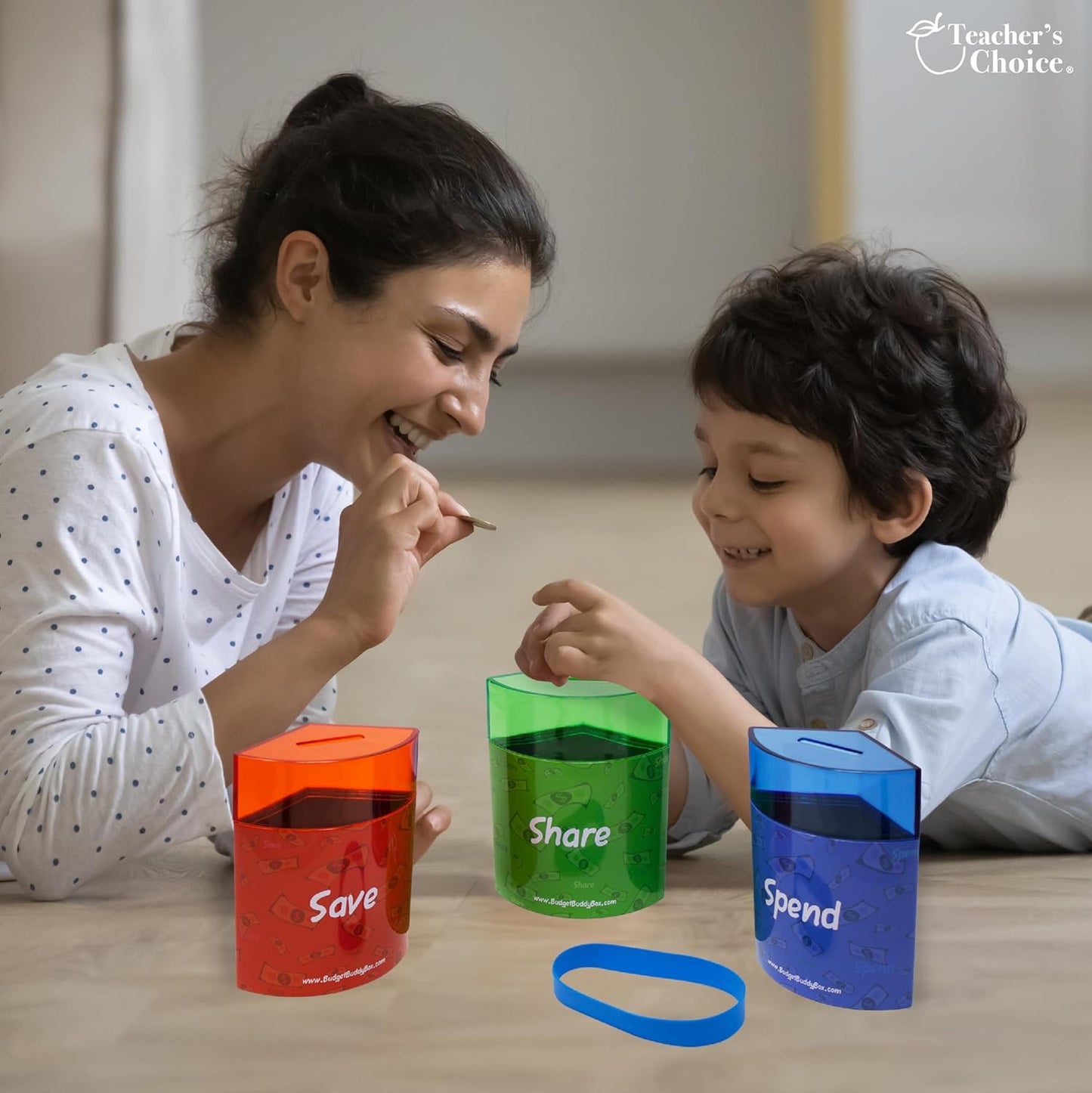 Save Spend Share Money Jar | Three-Part Money Tin Teaches Kids Financial Management - Deposit Coins and Bills