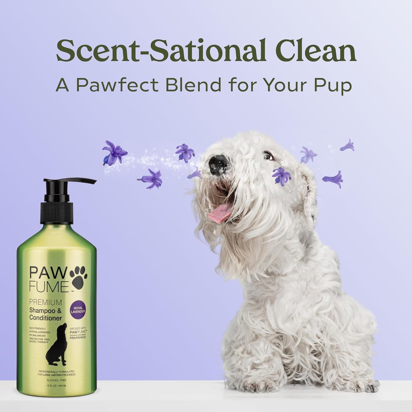 PAWFUME 2-In-1 Pet Brush + Pawfume Dog Shampoo and Conditioner (All 3 Scents)