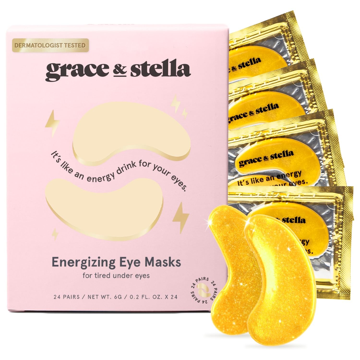 under Eye Mask - Christmas Gifts for Women, Christmas Gifts for Mom - Reduce Dark Circles, Puffy Eyes, Undereye Bags, Wrinkles - Gel under Eye Patches - Vegan (24 Pairs, Gold)