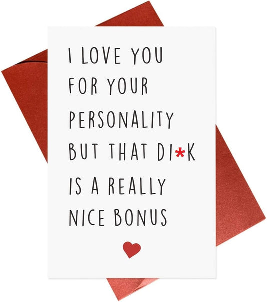 Naughty Anniversary Cards,Rude Funny Birthday Valentine'S Day Card for Boyfriend Husband Him Fiance Mens