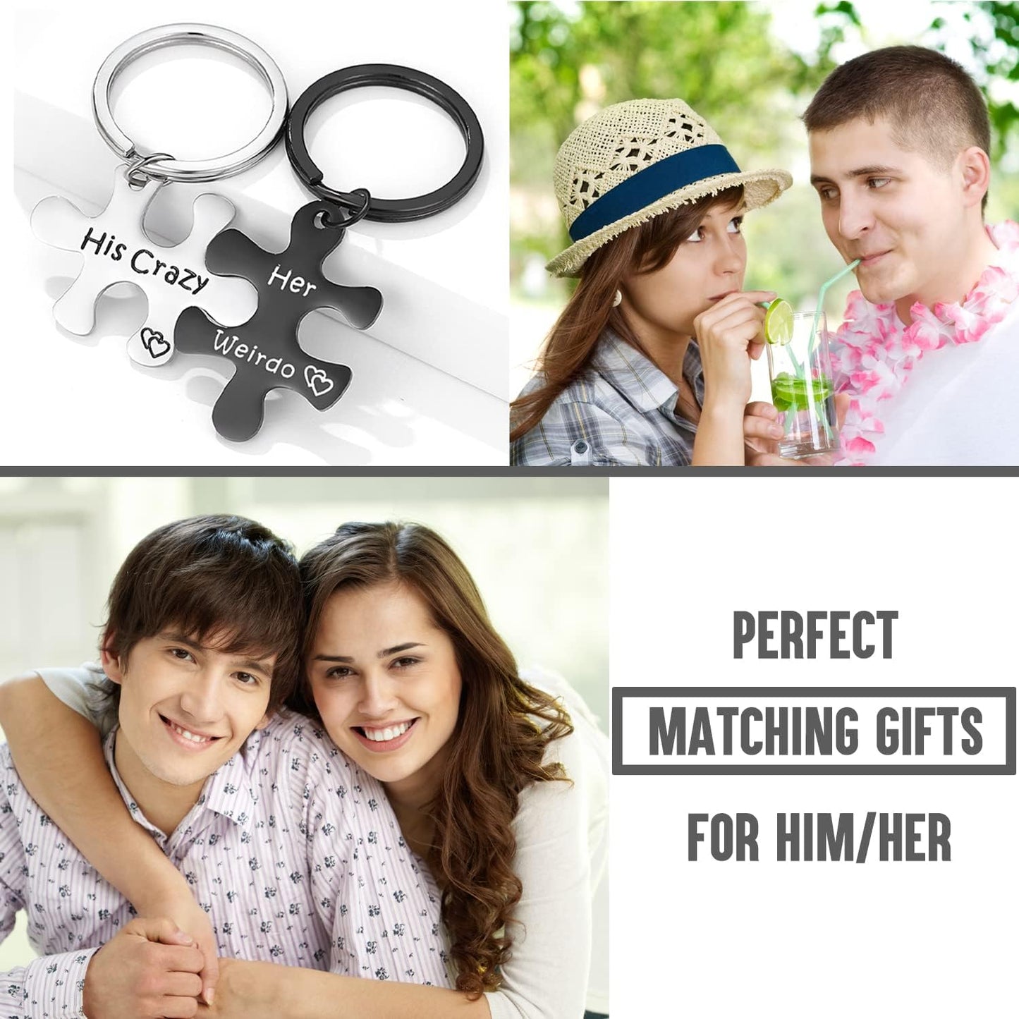 Valentines Day Gifts for Him Her Couples Gifts for Boyfriend Girlfriend Easter Stuffers Teenage Men Matching Keychains Jewelry Birthday Husband Wife Anniversary Fathers Day Christmas Stocking