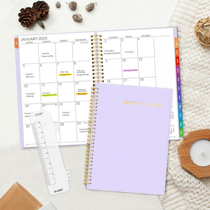 2025-2026 Monthly Planner - 24 Months (Jan 2025 - Dec 2026) Monthly Planner - 7"X10" Monthly Spreads & Yearly Planner, Purple