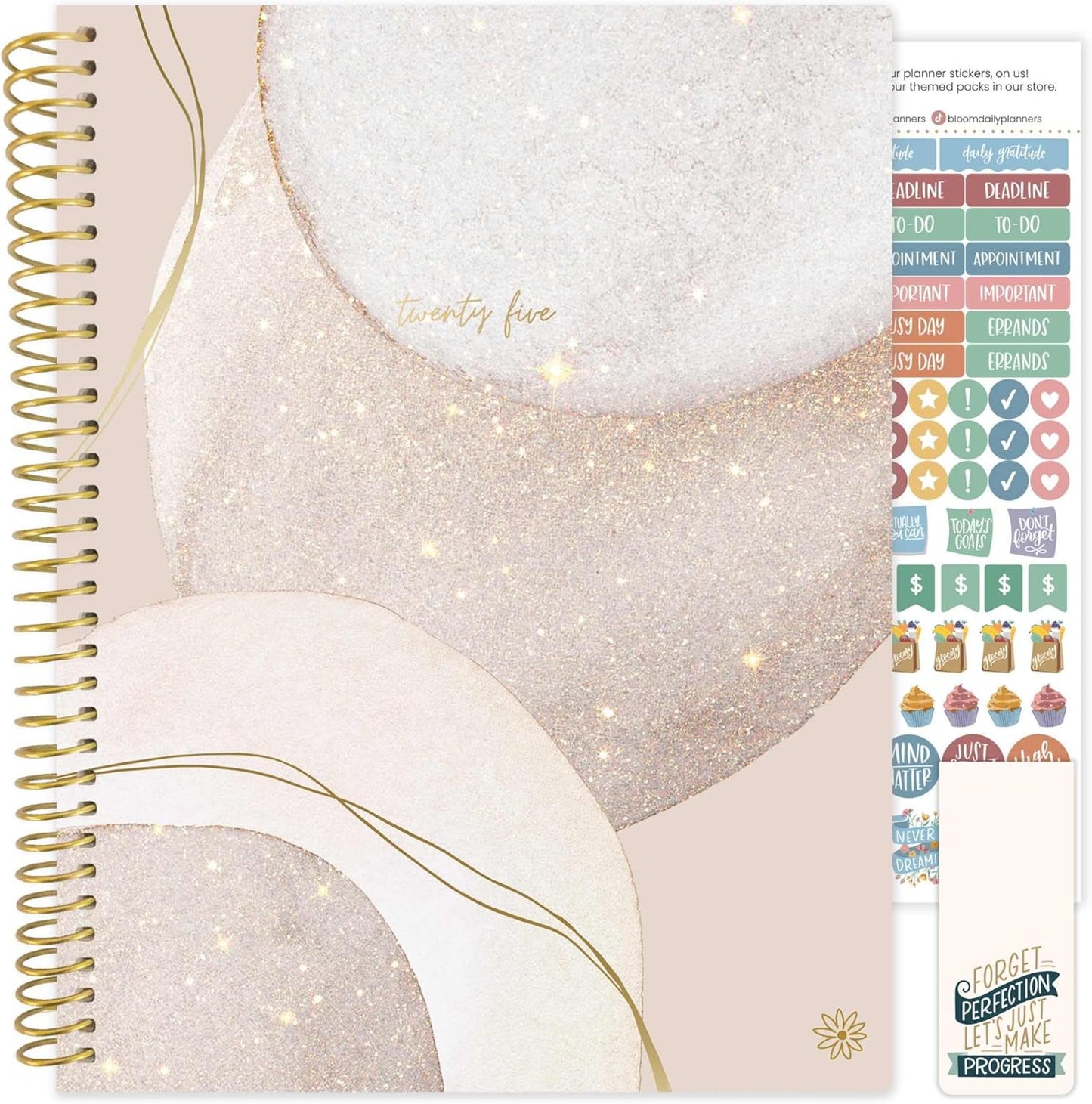 2025 (8.5" X 11") Calendar Year Day Planner (January 2025 - December 2025) - Weekly Monthly Dated Agenda Organizer with Stickers & Tabs - Brushed Beige