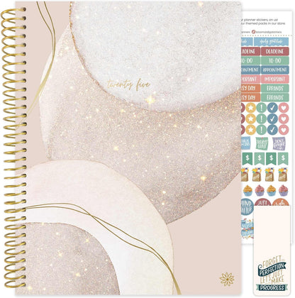 2025 (8.5" X 11") Calendar Year Day Planner (January 2025 - December 2025) - Weekly Monthly Dated Agenda Organizer with Stickers & Tabs - Brushed Beige