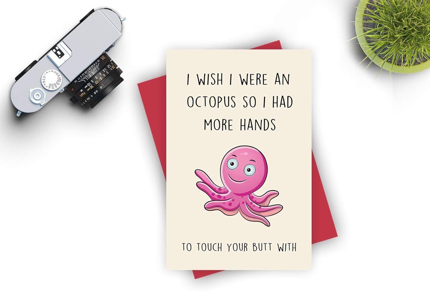 Funny Anniversary Card for Husband Boyfriend, Birthday Card for Him Her Girlfriend Wife, I Wish I Were an Octopus…