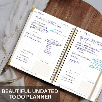 Beautiful to Do List Notebook - Aesthetic Daily Planner to Easily Organize Your Tasks and Boost Productivity - Stylish Undated Planner and School or Office Supplies for Women