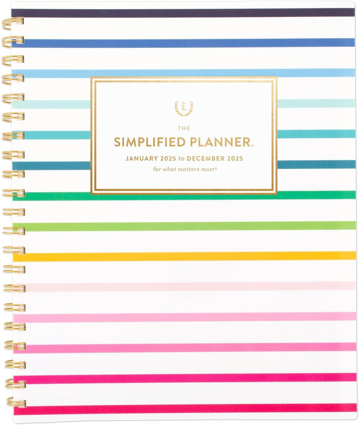 2025 Planner, Simplified by Emily Ley, Weekly & Monthly, 8-1/2" X 11", Large, Happy Stripe (EL16-905-25)