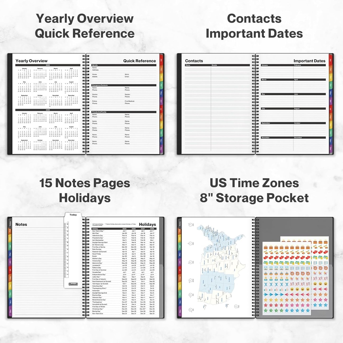 2025 Planner Weekly Monthly, 8.5X11 (Colorful), Jan 2025 to Dec 2025, Large Planner Book with Monthlytabs, Daily Calendar Agenda Book 8.5 X 11