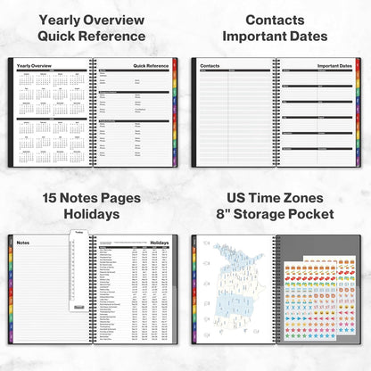 2025 Planner Weekly Monthly, 8.5X11 (Colorful), Jan 2025 to Dec 2025, Large Planner Book with Monthlytabs, Daily Calendar Agenda Book 8.5 X 11