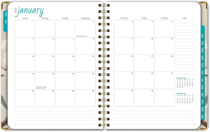 HARDCOVER 2025 Planner, 8.5"X11": 14 Months (November 2024 - December 2025), Daily Weekly Monthly Planner, Yearly Agenda, Bookmark, Pocket Folder and Sticky Note Set (Orchid)