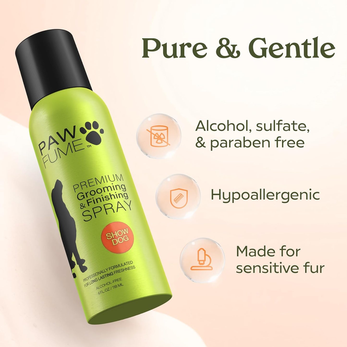 Pawfume Skin & Coat Moisturizing Spray + Dog Shampoo and Conditioner + Premium Grooming Spray