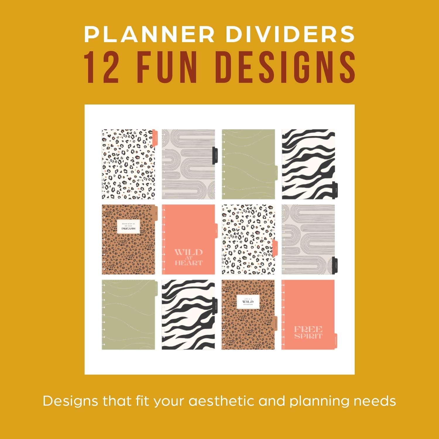 Happy Planner Disc-Bound 12-Month Planner, Jan.–Dec. 2025 Daily, Weekly, and Monthly Planner, Classic Size, Dashboard Layout, Wild Heart, 72 Pages, 12 Dividers, 2 Sticker Sheets, 7" X 9.25"