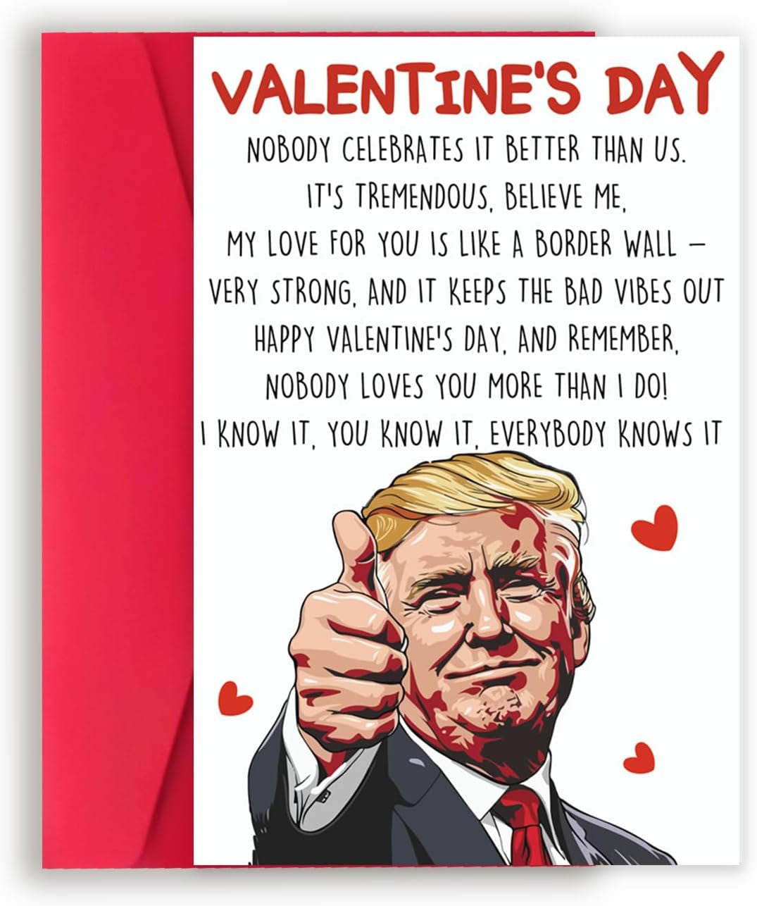 Happy Trump Valentines Day Gifts for Him Her, Funny Valentines Day Card for Boyfriend Girlfriend, Romantic Valentine'S Day Card Gifts for Men Women, Love Card