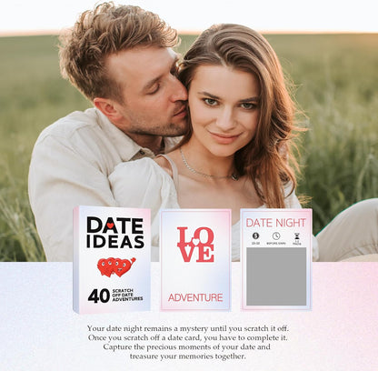 Valentines Day Gifts for Her Him,Christmas,Anniversary, Wedding Perfect 40 Romantic Scratch off Date Ideas Card Games Gifts, Fun & Adventurous Ideas for Newlywed, Boyfriend,Girlfriend Date Night