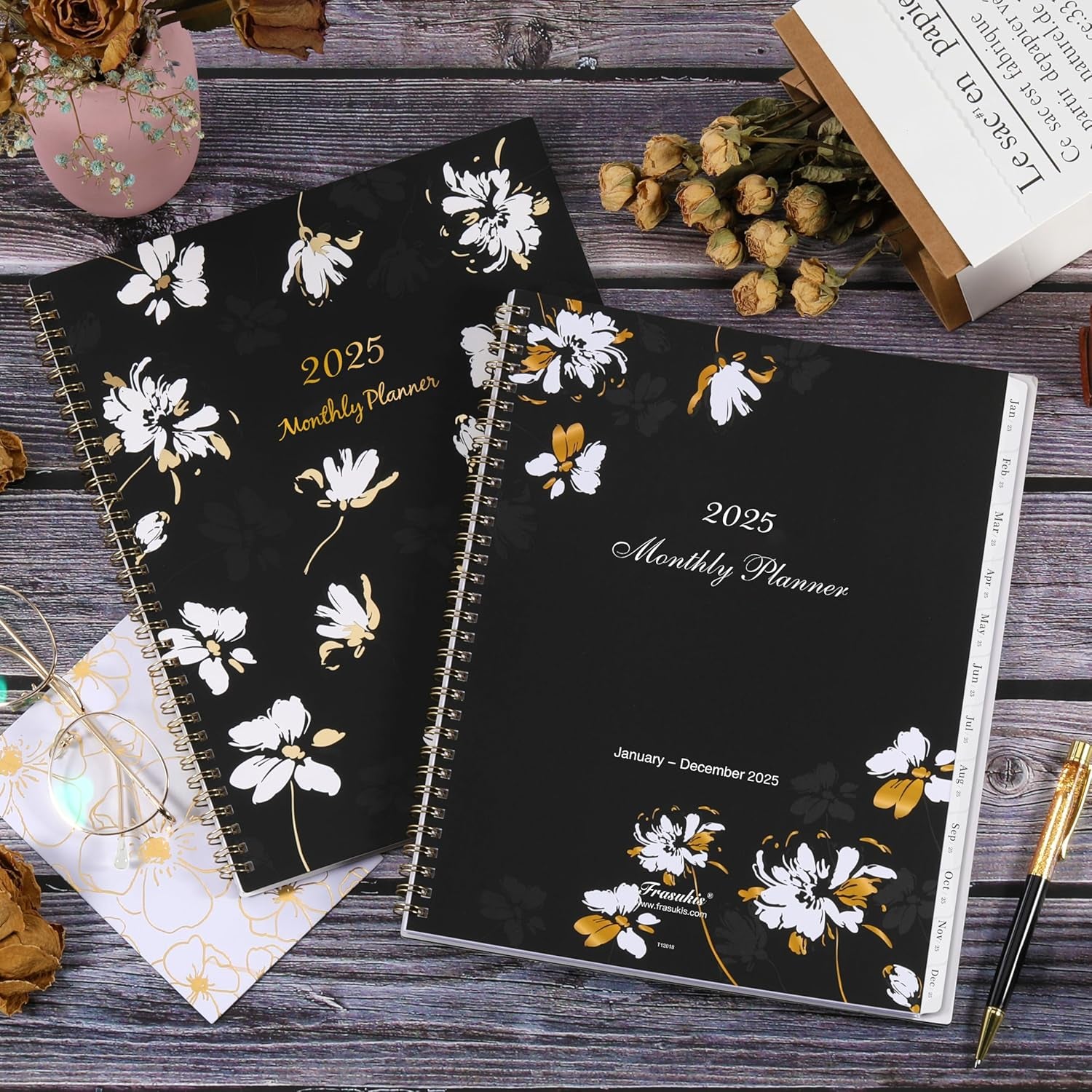 2025 Monthly Planner - 2025 Planner from Jan. 2025 - Dec. 2025, Monthly Calendar 2025 with Tabs, Inner Pocket, Monthly Planner 8.5"X 11"