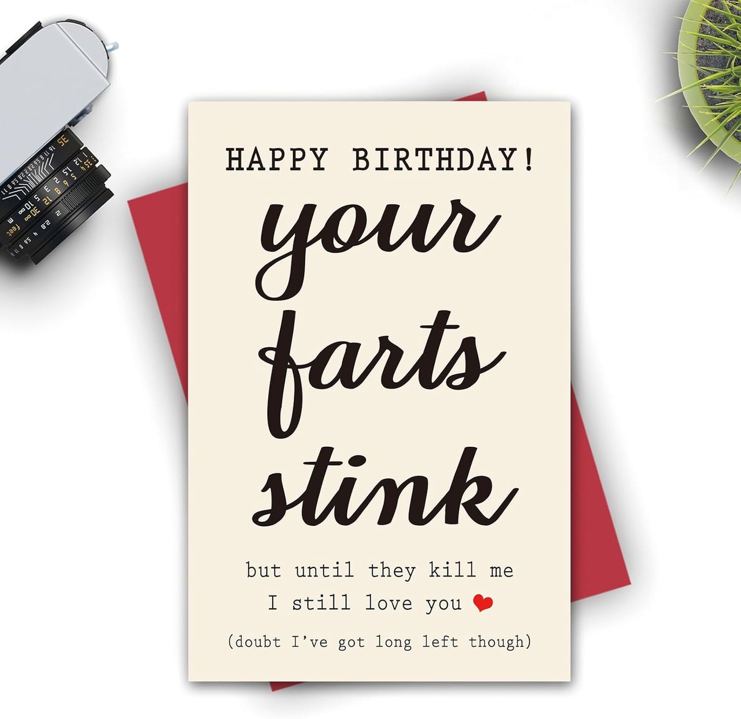 Your Farts Stink Funny Happy Birthday Card, Birthday Card for Boyfriend Him Husband Girlfriend Wife Partner