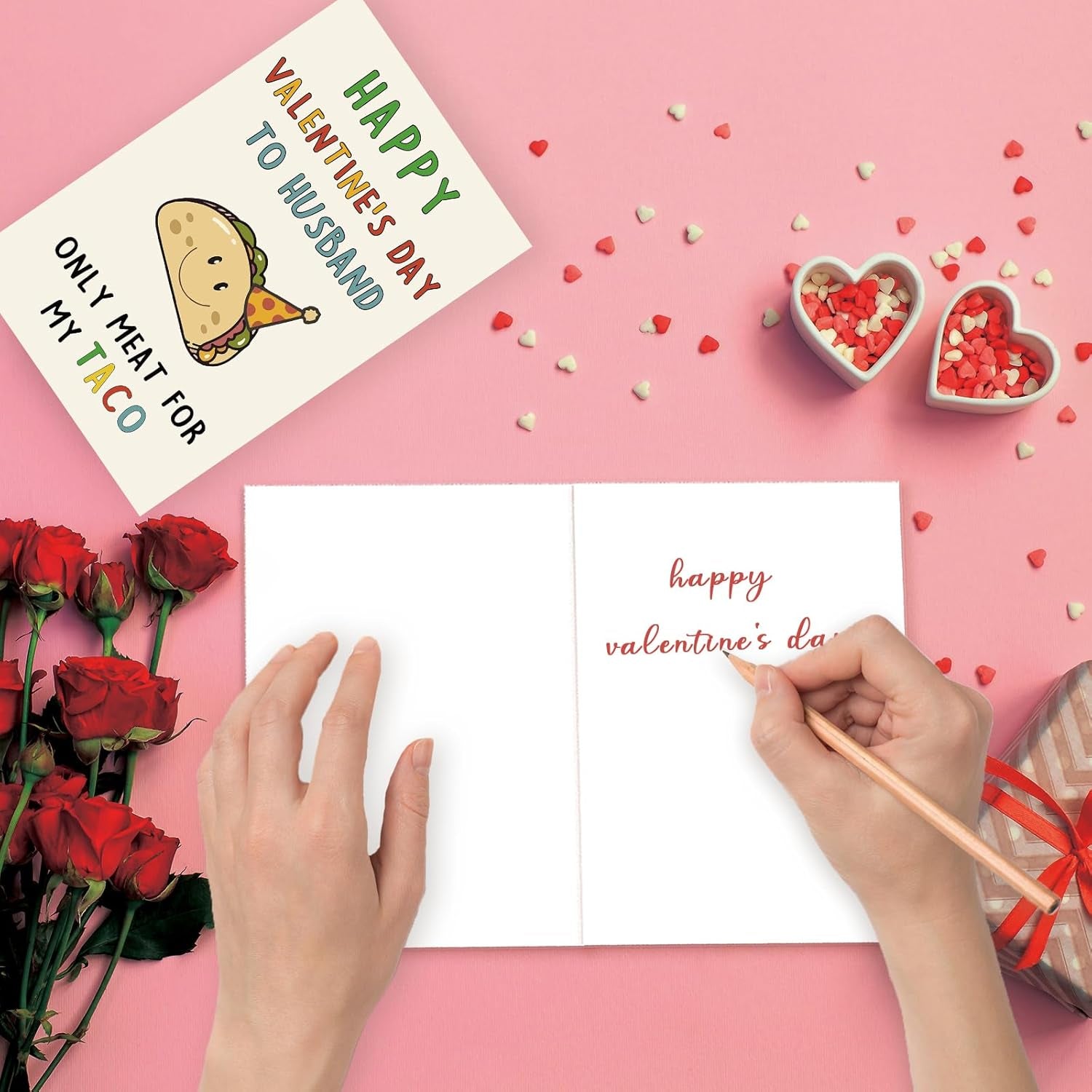 Funny Valentines Day Gifts Card for Husband，Naughty Taco Valentines Day Gifts for Him，Romantic Valentine'S Day Cards for Husband from Wife，Happy V-Day to Husband-Only Meat for My Taco