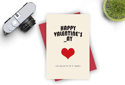 Happy Valentines Day, Unique Pun Vday Card for Husband Boyfriend, Dirty Love Greeting Card