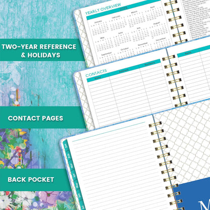 2025 Planner - 2025 Planner Weekly and Monthly, JAN. 2025 - DEC. 2025, 6.4" X 8.5", Calendar 2025 Planner with Monthly Tabs, Sturdy Cover, Premium Paper, Back Pocket, Strong Twin-Wire Binding