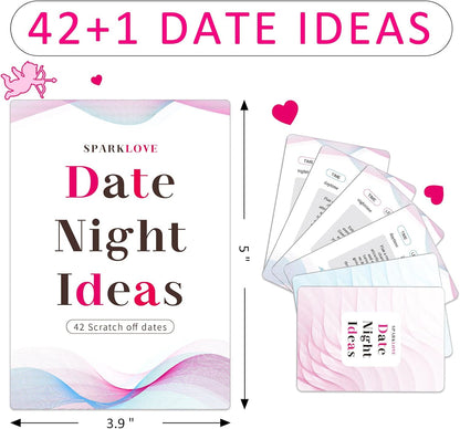 Couple Gifts-Date Night Ideas Cards, 42 Romantic Scratch off Date Card Gifts for Couples, Gifts for Girlfriend and Boyfriend, His or Her Gifts, Gifts for Wife, Husband, Valentine'S Day Gifts