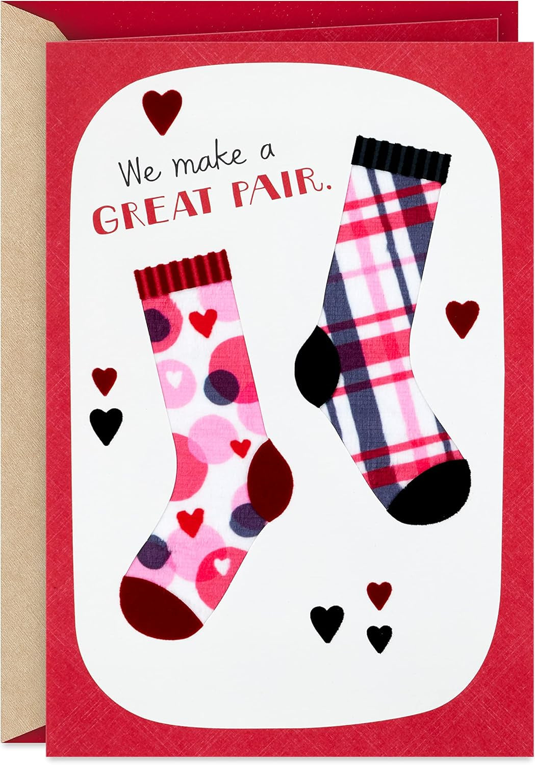 Valentines Day Card for Husband, Wife, Boyfriend, Girlfriend (Make a Great Pair, Socks)