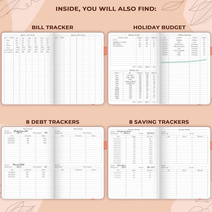 Budget Planner – Monthly Financial Planner Organizer Budget Book. Expense Tracker Notebook Journal to Control Money, Compact (Peach Pink)