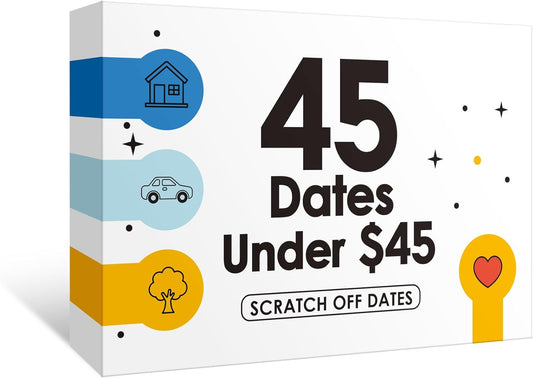 45 Scratch off Date Night Ideas - Fun and Romantic Couple Gifts for Him, Her, Husband or Wife - Special Girlfriend or Boyfriend Gifts for Anniversaries, Birthdays and More