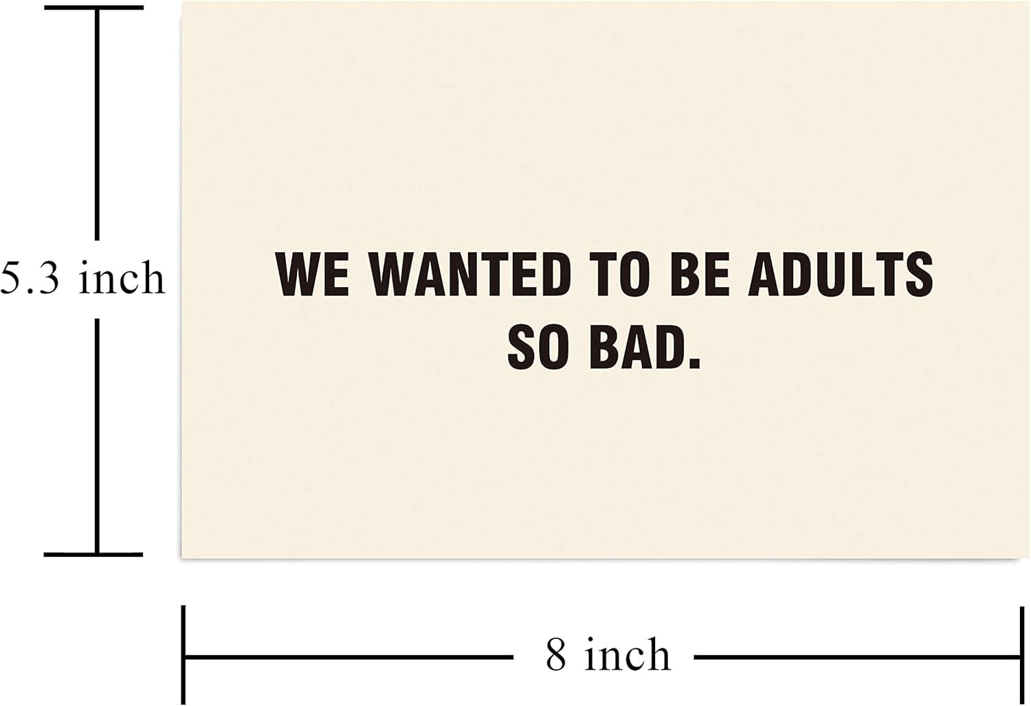 Funny Birthday Card, Double Sided Sarcastic Bday Greeting Card for Friend Relative, We Wanted to Be Adults so Bad...