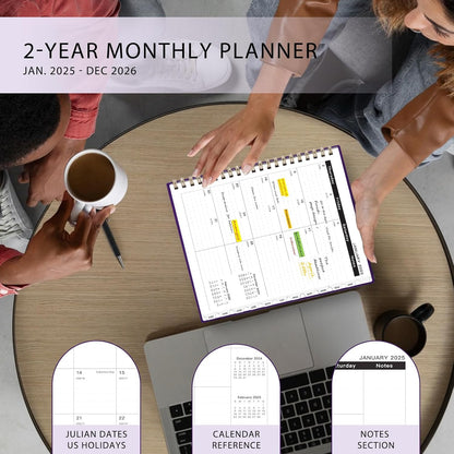 2025 Planner - Monthly Planner 2025-2026, JAN.2025 to DEC.2026, 8.5" X 11", Large Planner with Spiral Bound, Perfect for School & Office Schedule, Purple