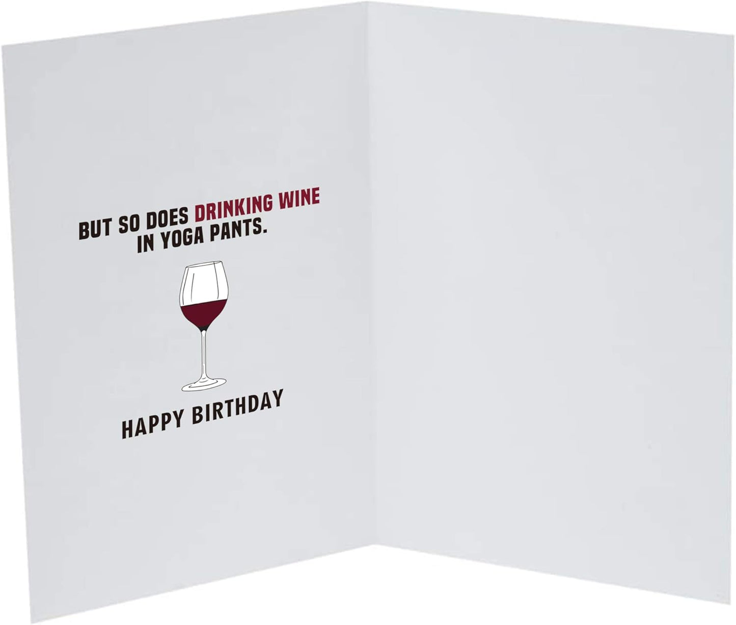 Birthday Card for Friend Female, Funny Women Birthday Card, Yoga Reduces Stress but so Does Drinking...