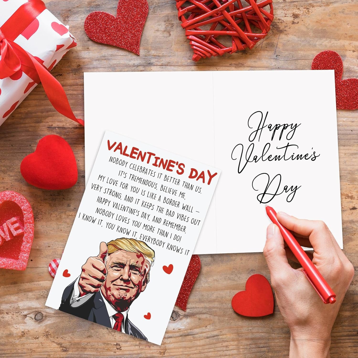 Happy Trump Valentines Day Gifts for Him Her, Funny Valentines Day Card for Boyfriend Girlfriend, Romantic Valentine'S Day Card Gifts for Men Women, Love Card