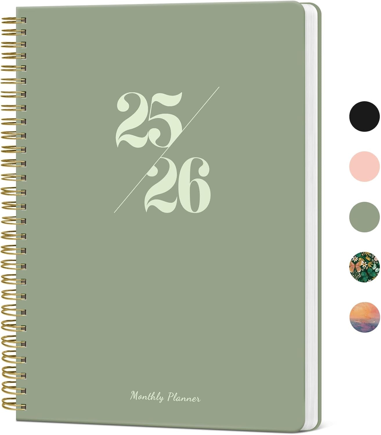 Monthly Planner 2025-2026, 18 Months Planner Calendar 2025-2026, January 2025 - June 2026, 7" X 10", 25-26 Monthly Calendar Planner, Perfect for School Office Home Planning - Green