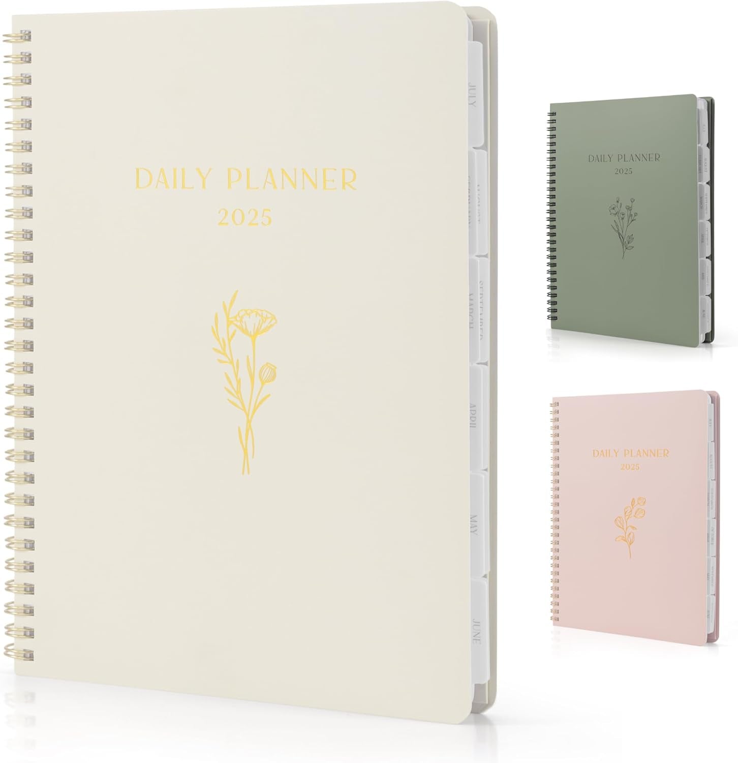 Beautiful 2025 Daily Planner - 7" X 10" Daily Planner for Women or Men with Weekly & Monthly Spreads for Easy Planning - Perfect Calendar Book to Organize All Tasks and Boost Productivity