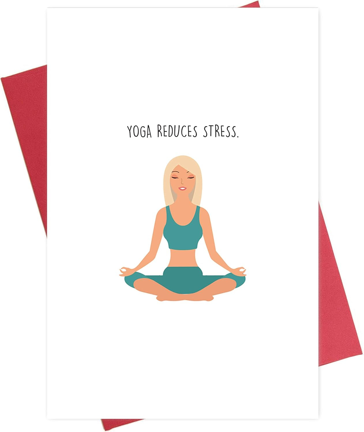 Birthday Card for Friend Female, Funny Women Birthday Card, Yoga Reduces Stress but so Does Drinking...