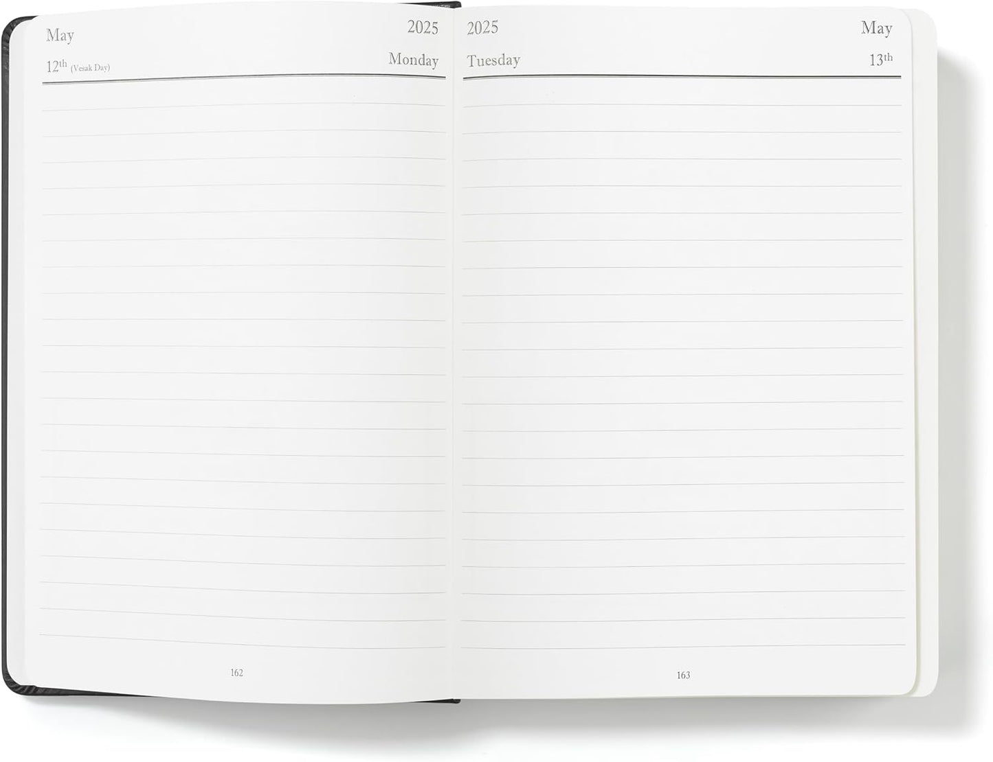 Executive 2025 Daily Journal Planner – Customization Available (Black, 8.5"×5.5")