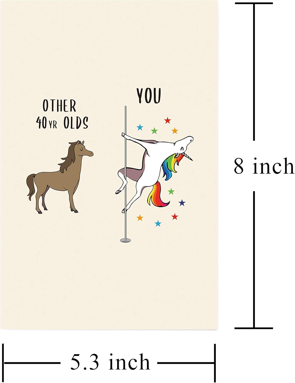 40Th Birthday Card, Dancing Unicorn Birthday, Hilarious 40Th Bday Card, Other 40 Year Olds