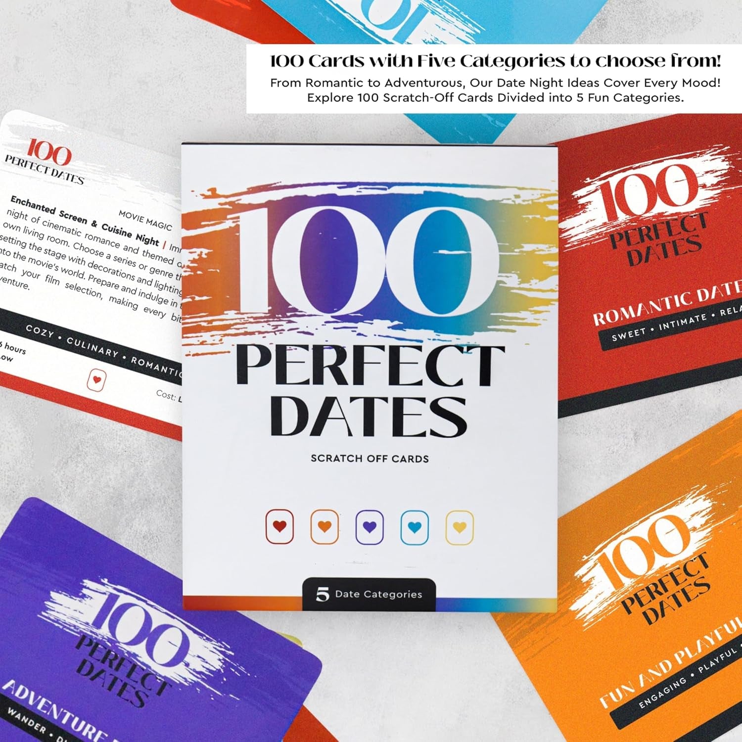 100 Date Night Ideas Scratch-Off Cards: Fun & Romantic Game for Couples | Special for Him, Her, Boyfriend, Girlfriend, Wife, or Husband | 5 Categories for Relationship Building!