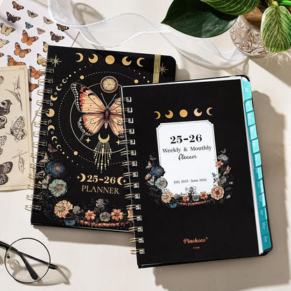 Planner 2025-2026 - Academic Planner 2025-2026, July 2025 - June 2026, 6.4" X 8.5", 2025-2026 Planner Weekly and Monthly with Tabs, Back Pocket + Thick Paper - Butterfly