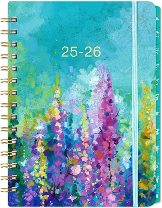 Planner 2025-2026 - Academic Planner 2025-2026, JUL.2025 - JUN.2026, 2025-2026 Planner Weekly and Monthly with Tabs, 6.3" X 8.4", Hardcover with Back Pocket + Thick Paper - Oil Painting